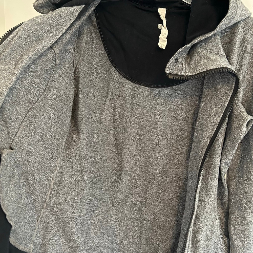 LULULEMON Scuba Full Zip Hoodie Heathered Gray Size 4 - Picture 5 of 10